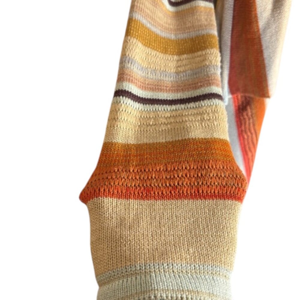 Goddis Striped Draped Open Front Cardigan Boho Lightweight Sweater M/L - Picture 9 of 9